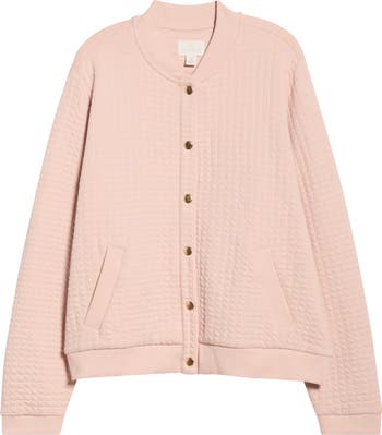 Caslon® Quilted Cotton Bomber Jacket Nordstrom