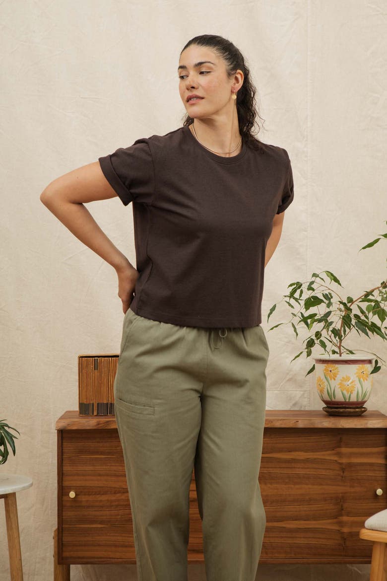 Recycled Boxy Tee, Alternate, color, Truffle
