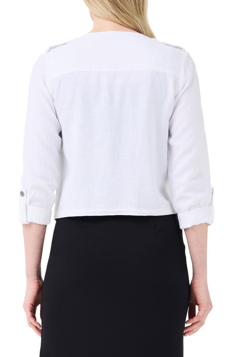 NIC+ZOE Rumba Linen Blend Moto Jacket, Alternate, color, Paper White