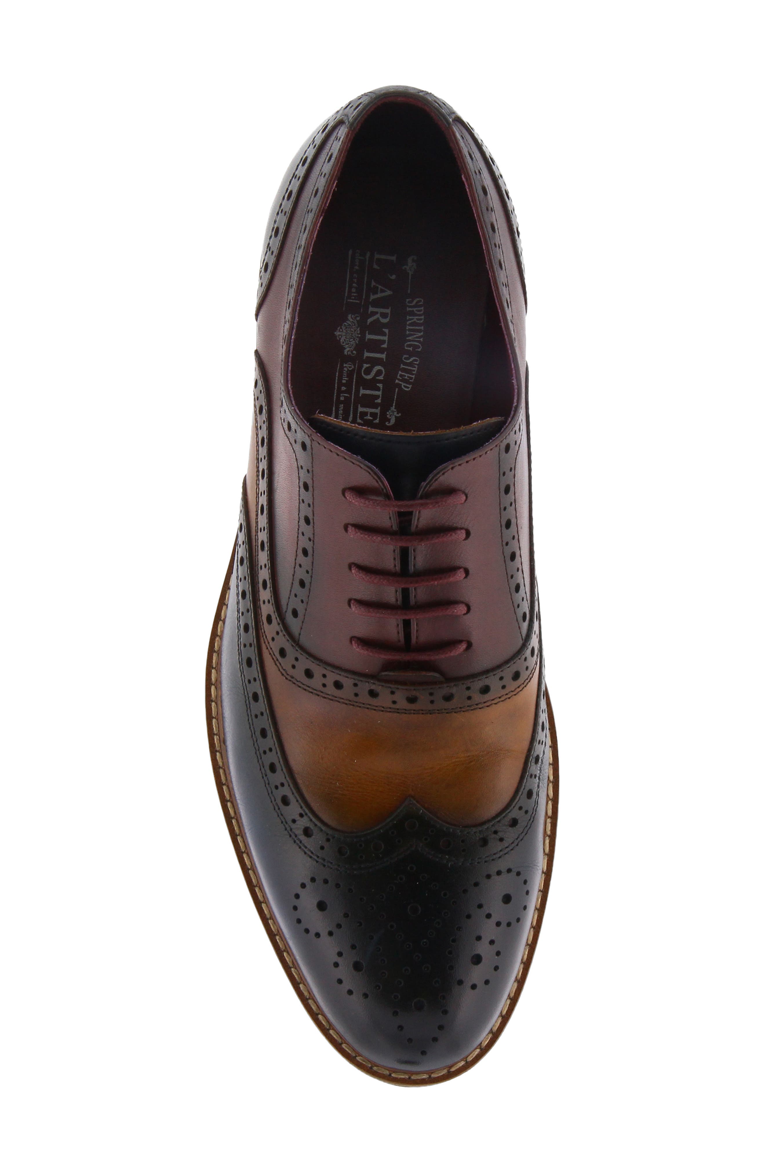 Spring Step Niko Leather Wingtip Oxford, Alternate, color, Brown Multi