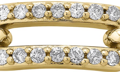 Frankie & Zoe Diamond Paperclip Ring In Gold
