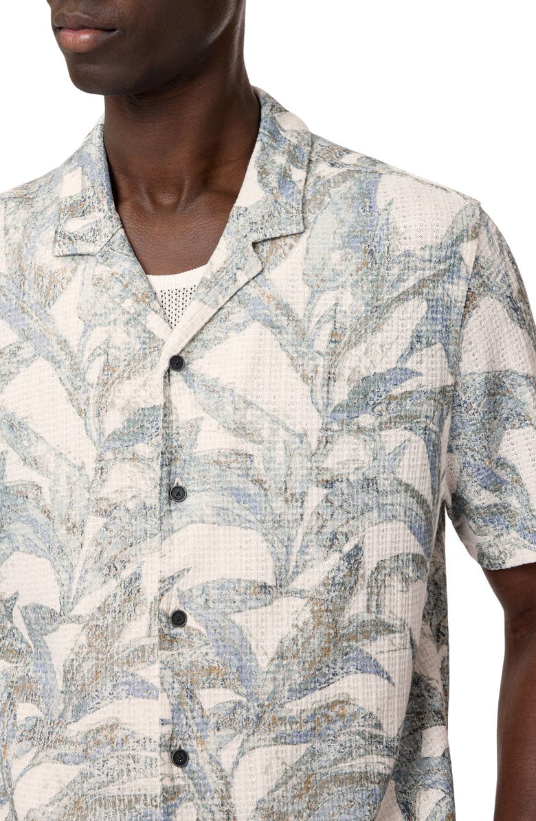 John Varvatos Conant Desert Flower Camp Shirt, Alternate, color, Ecru