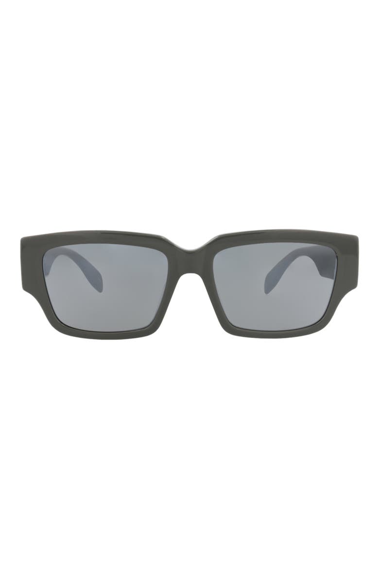 56mm Square Sunglasses, Main, color, GREY GREY SILVER