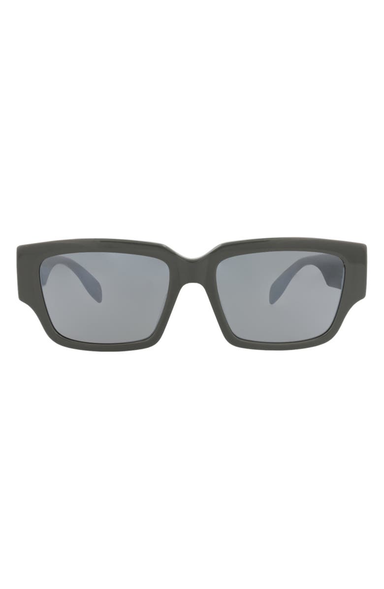 McQueen 56mm Square Sunglasses, Main, color, Grey Grey Silver