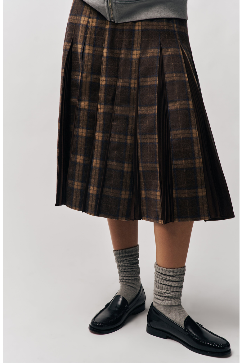 Gibson Chiffon Pleated Skirt, Alternate, color, Tartan Multi