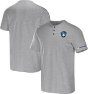 Darius Rucker Collection by Fanatics Men's Darius Rucker Collection by Fanatics Heather Gray Milwaukee Brewers Henley T-Shirt