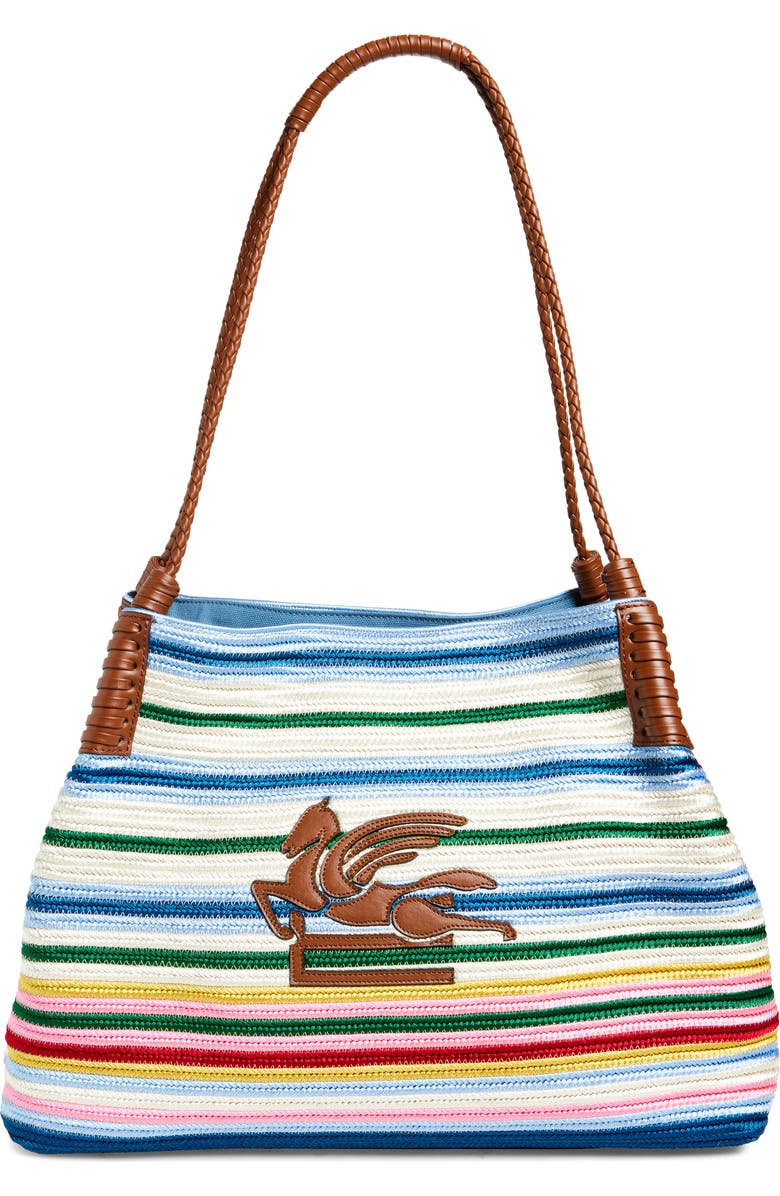 Etro Medium Libra Textile & Leather Shopping Tote, Main, color,