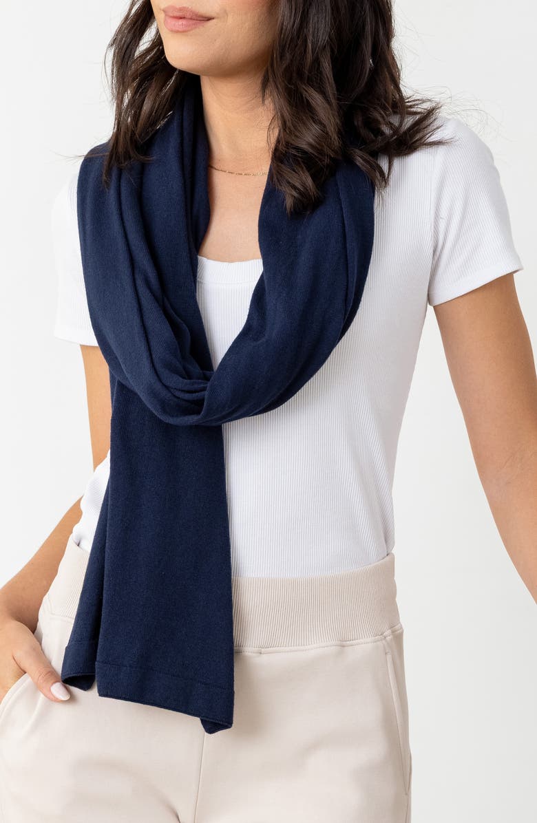 zestt organics The Dreamsoft Organic Cotton Travel Scarf, Main, color, Oxford Blue