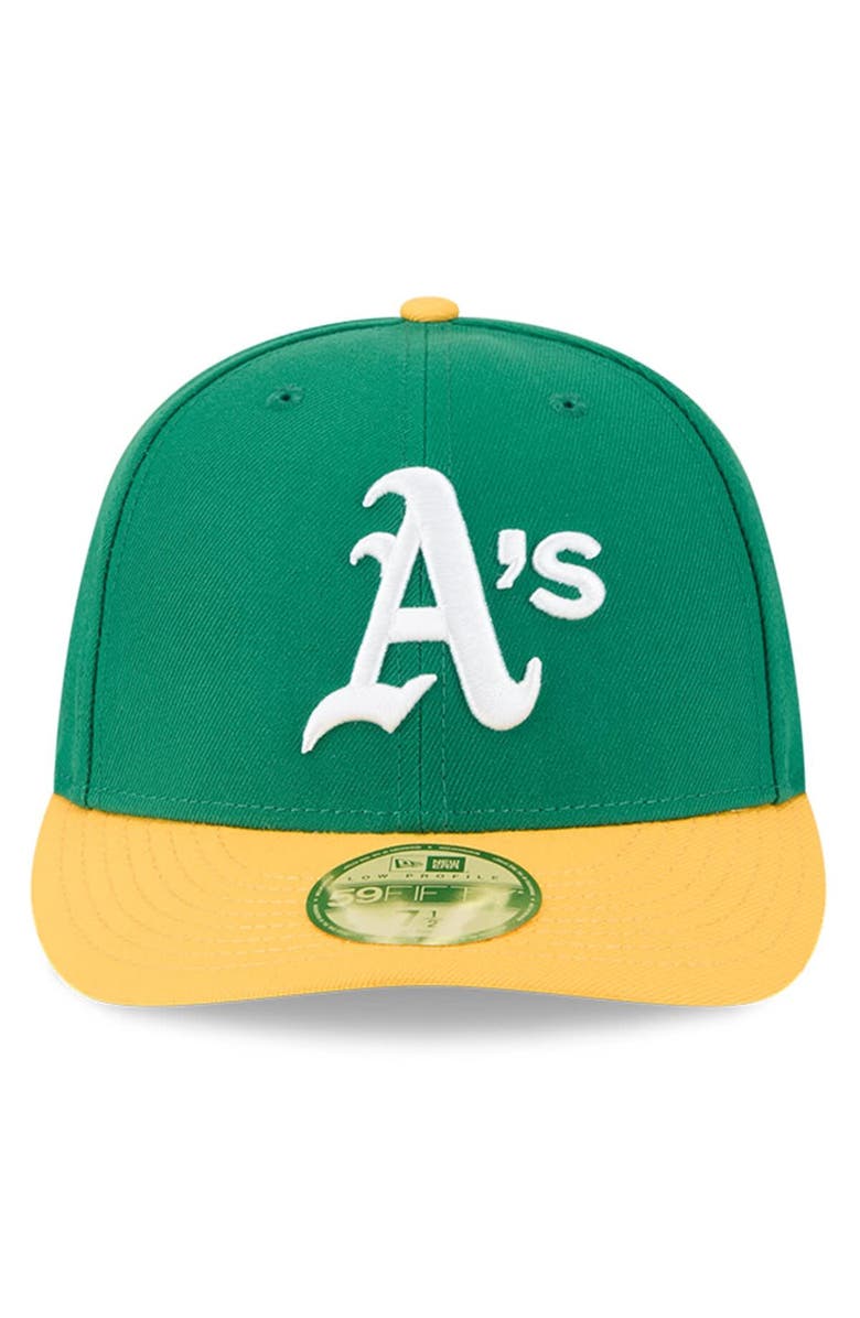 New Era Men's New Era Green/Gold Athletics Baseball Hall of Fame 59FIFTY Low Profile Fitted Hat, Alternate, color, Green