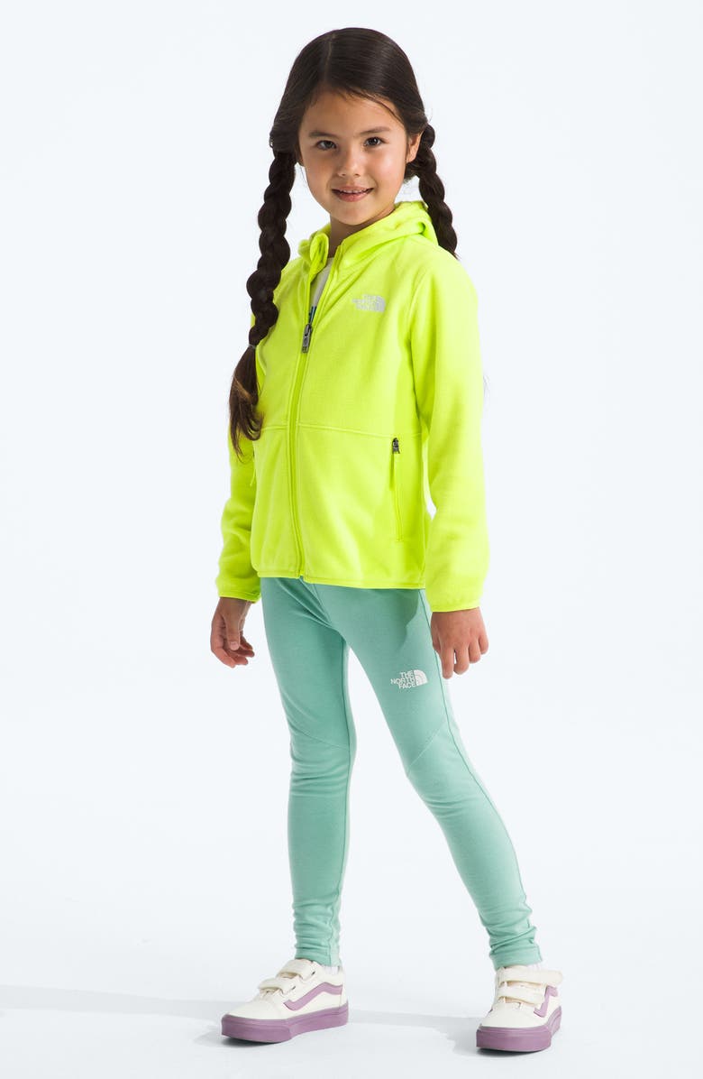 The North Face Kids' Glacier Polar Fleece Zip-Up Hoodie, Alternate, color, Fizz Lime