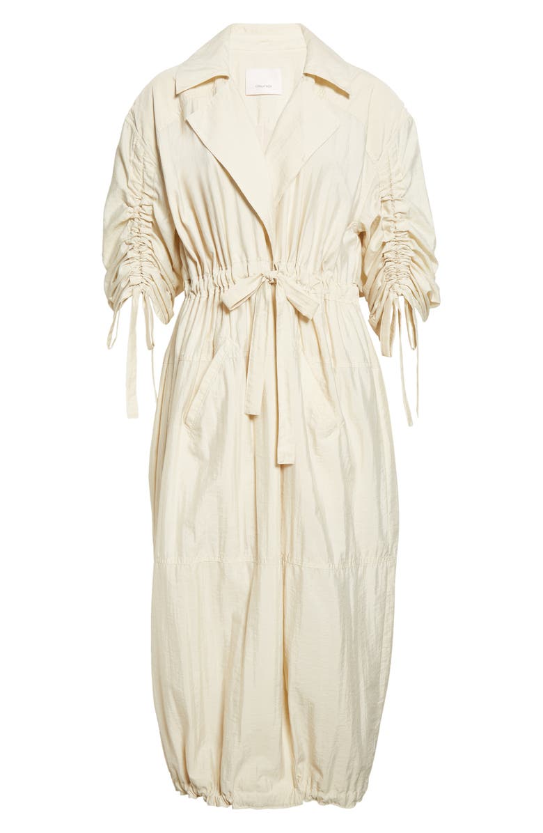 Cinq à Sept Emmeline Ruched Sleeve Trench Coat, Alternate, color, 