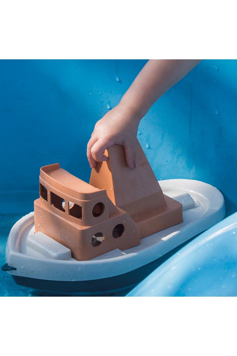 Bio Tuff Tuff Boat Peach & Blue Toy Tug Boat,Ages 2+, Alternate, color, Multicolored