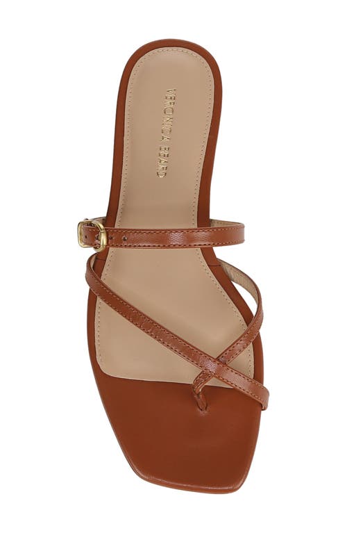Veronica Beard Marthe Crisscross Buckle Flat Slide Sandals In Honey