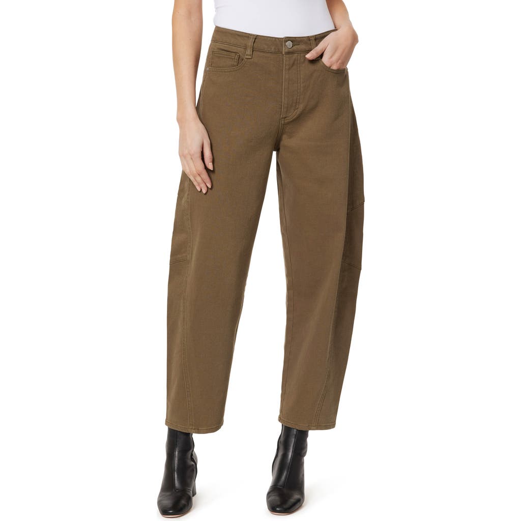 Habitual High Waist Crop Barrel Leg Jeans In Green
