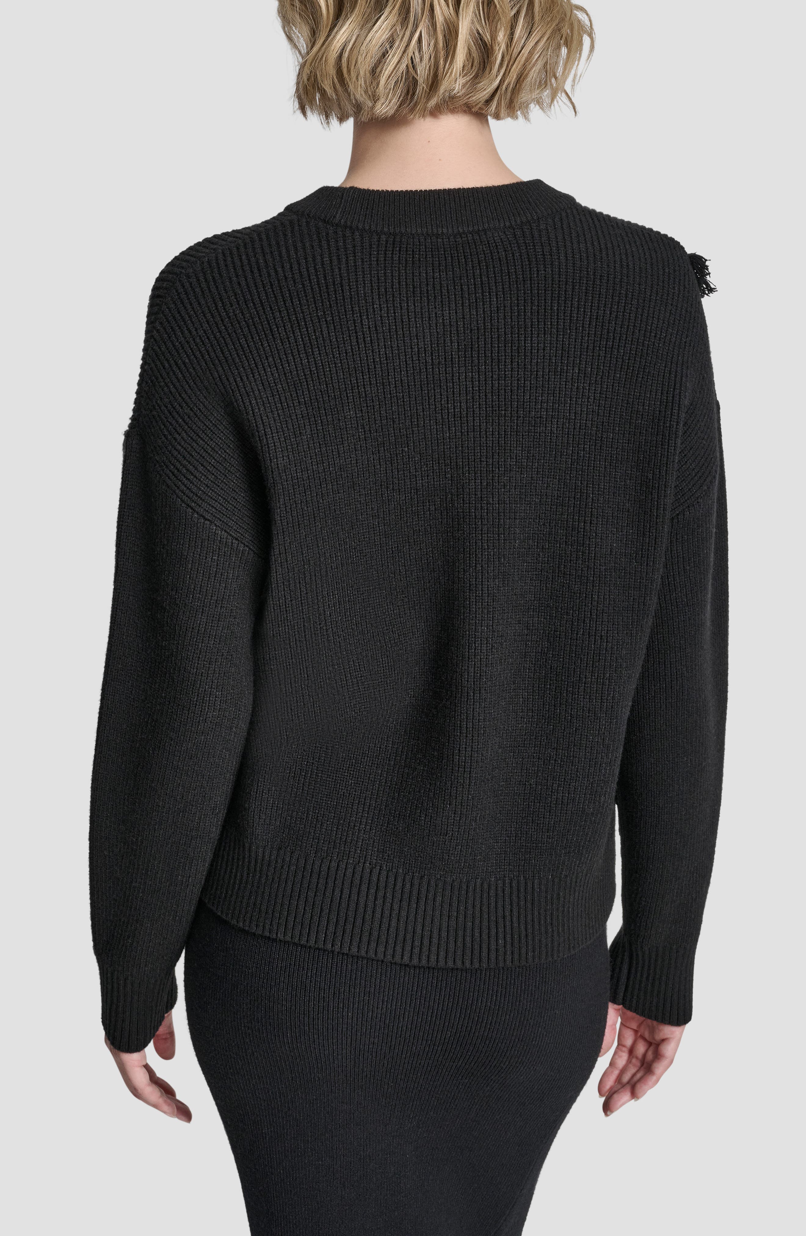 Fringe Detail Rib Sweater - image 2