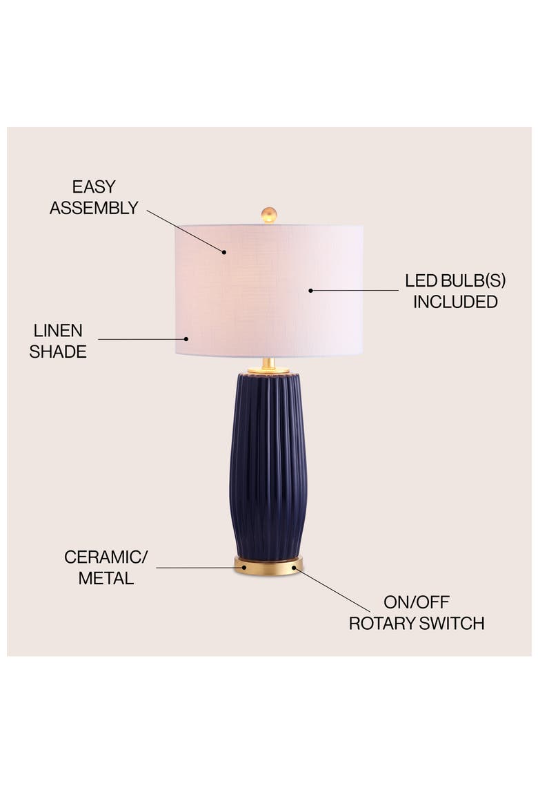 Roman 28.5" Ceramic LED Table Lamp, Alternate, color, Navy
