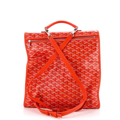 Pre-owned Goyard Goyard Saint Leger Briefcase Backpack Coated Canvas In Orange