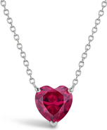 In Season Jewelry Prong CZ Birthstone Heart Necklace