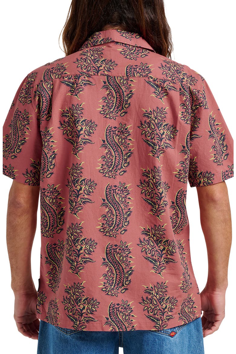 Dynasty Casual Cotton & Linen Camp Shirt, Alternate, color, MINERAL RED