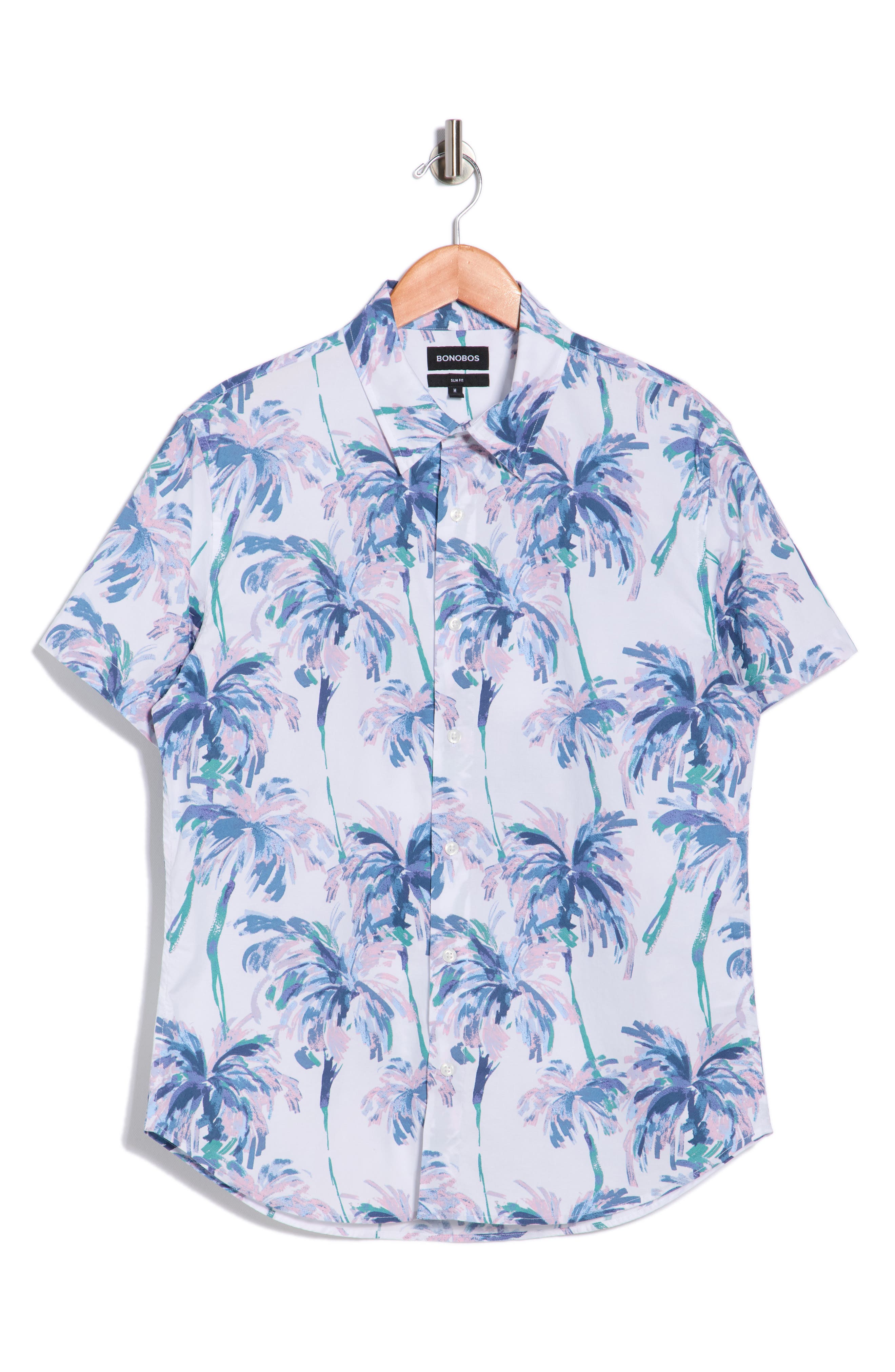 Bonobos Paradisp Palms Slim Fit Short Sleeve Stretch Cotton Button-Up Shirt