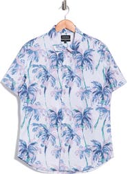 Bonobos Paradisp Palms Slim Fit Short Sleeve Stretch Cotton Button-Up Shirt