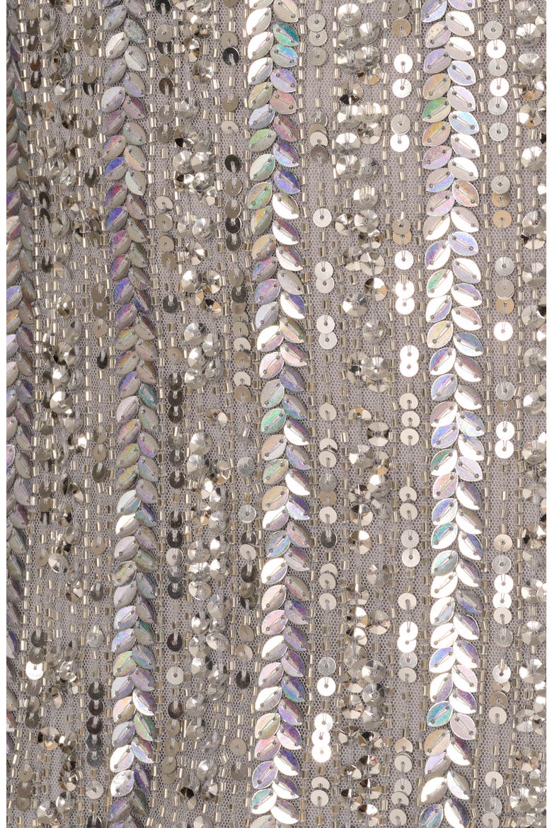 Sequin Sleeveless Gown, Alternate, color, SILVER