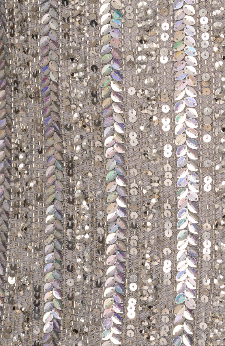 Aidan Mattox Sequin Sleeveless Gown, Alternate, color, Silver