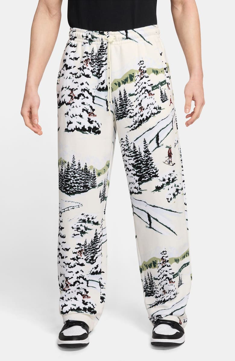 Jordan Holiday Print Brooklyn Fleece Sweatpants, Main, color, Sail