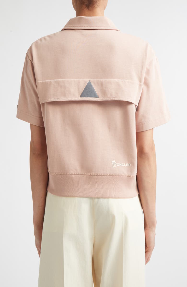 Moncler Grenoble Reflective Logo Patch Polo, Alternate, color, Misty Rose