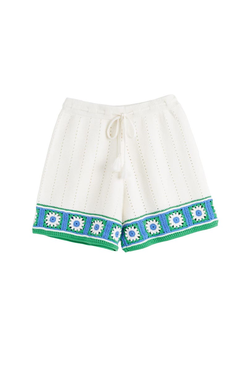 Chinti & Parker Hand Crochet Shorts, Alternate, color, Cream-Blue