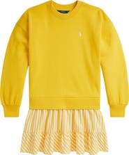 Polo Ralph Lauren Mixed Media Long Sleeve Dress