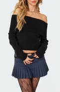 EDIKTED Tamara Foldover Knit Top