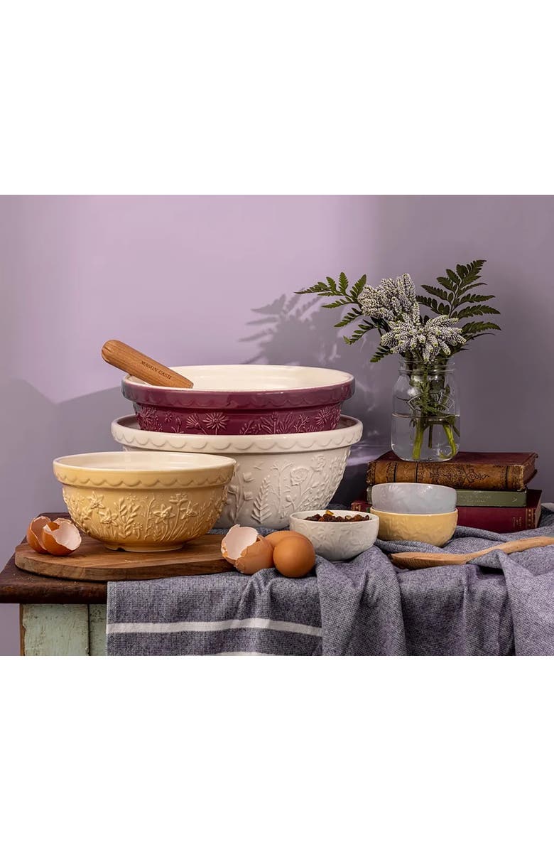 MASON CASH In The Meadow Rose Size 12 Mixing Bowl, 4.25 Quart, Cream, Alternate, color, Cream
