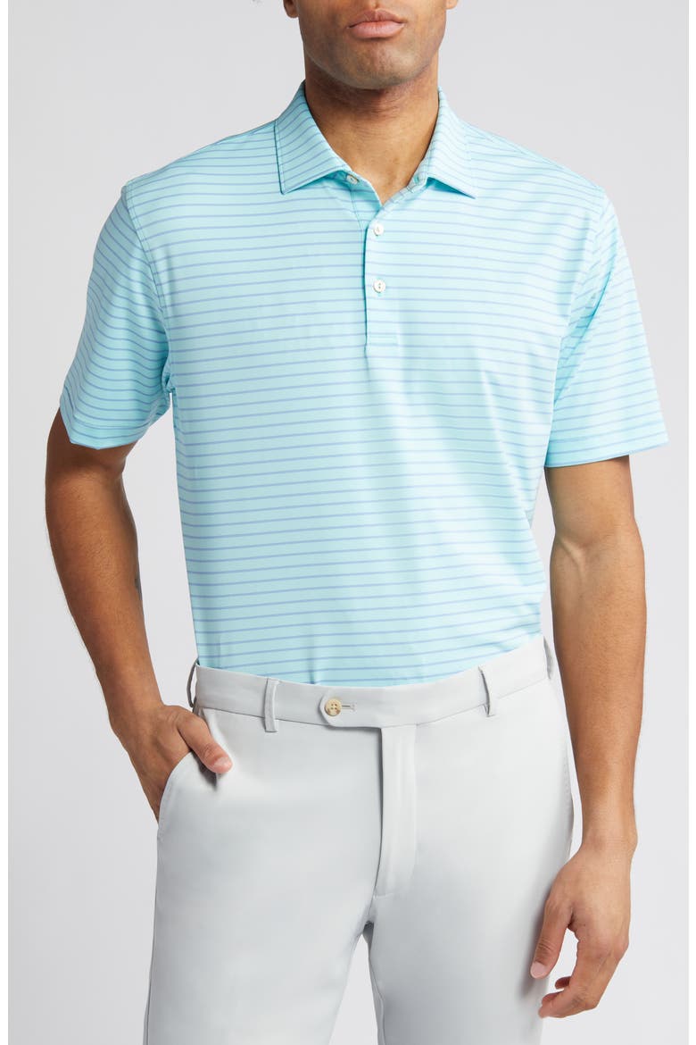 Drum Stripe Performance Jersey Polo, Main, color, CABANA BLUE