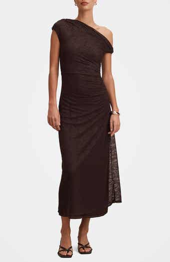 Paris Asymmetric Lace Midi Dress