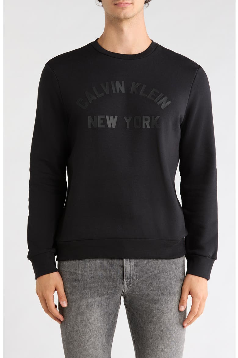 Hidden Graphic Crew Pullover Sweatshirt, Main, color, BLACK