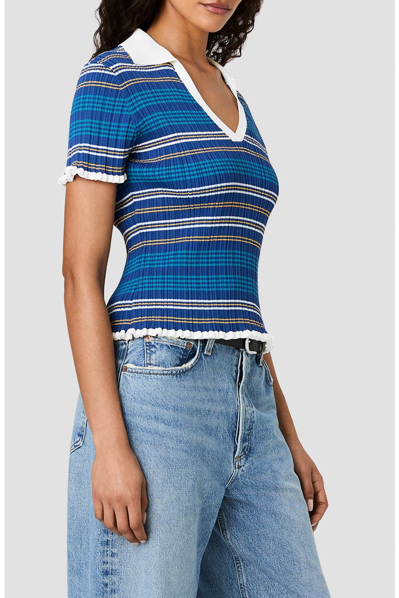 Striped Crinkle Rib Polo, Alternate, color, MIXED STRIPE