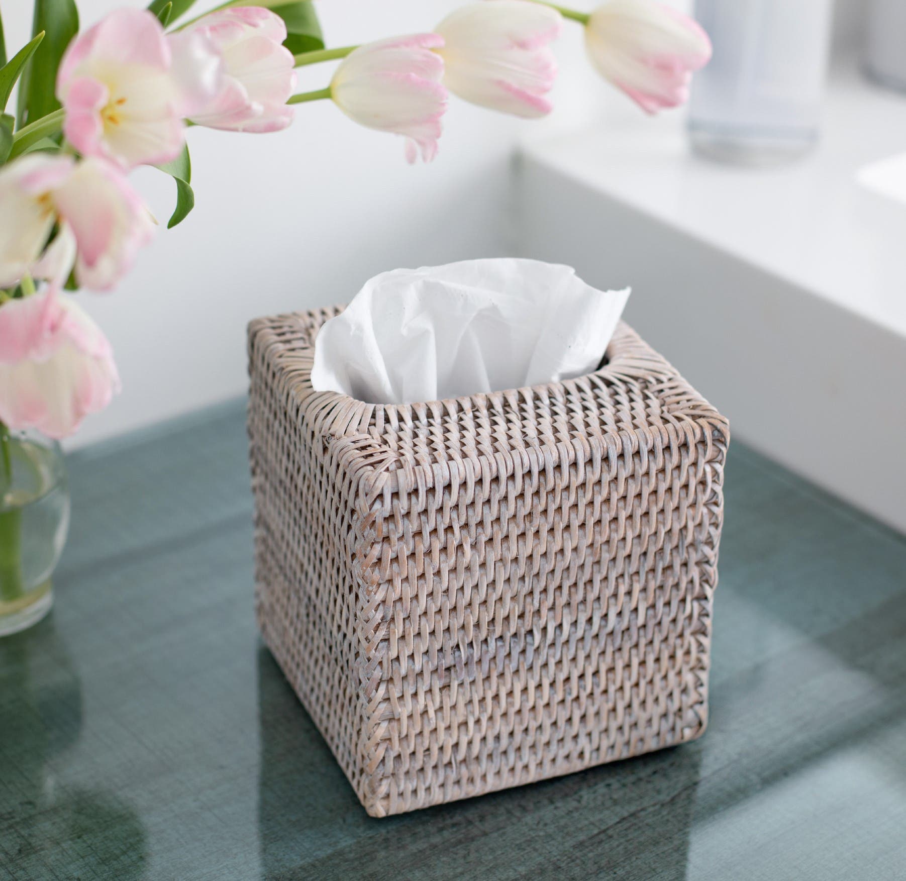 Artifacts Trading Company Rattan Column Tissue Box Cover - Thumbnail 3