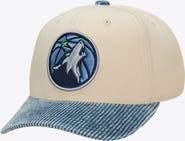 Mitchell & Ness Men's Mitchell & Ness Cream/Blue Minnesota Timberwolves Washed Corduroy Pro Crown Snapback Hat