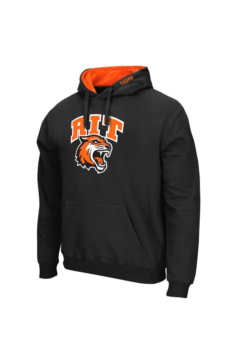 COLOSSEUM Men's Colosseum Black Rochester Institute of Technology Tigers Arch & Logo 3.0 Pullover Hoodie, Alternate, color, Black