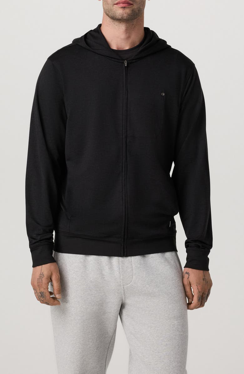Vuori Ponto Performance Zip Hoodie, Main, color, Black Heather