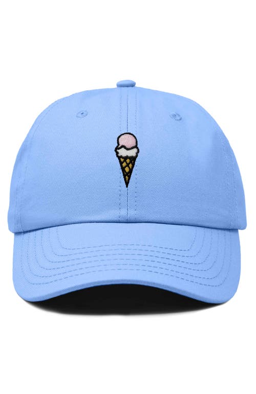Dalix Double Scoop Embroidered Cap In Light Blue