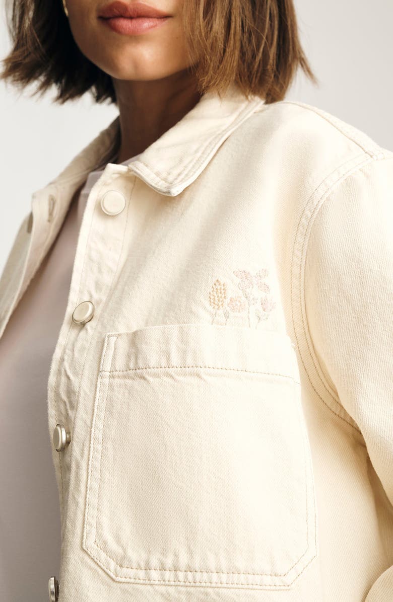 Mavi Jeans Paola Denim Shirt Jacket, Alternate, color, Cream Denim