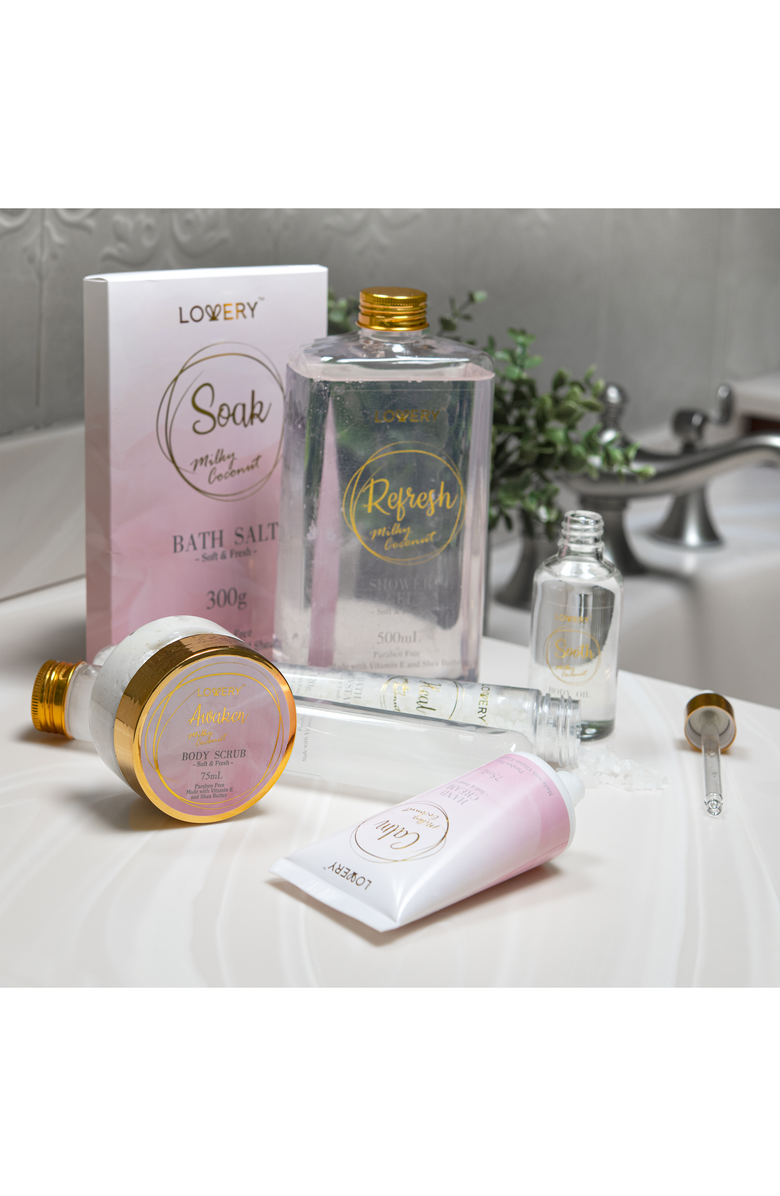 Lovery Milky Coconut Luxury Home Spa Gift Basket, Alternate, color, Pink / Gold