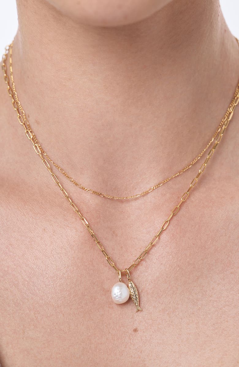 Ana Luisa Solid Yellow Gold - Organic Pearl Necklace, Alternate, color, Gold