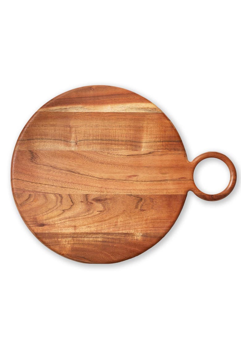 Natural Wood Loop Round Serving Tray for Everyday Use, Main, color, Beige