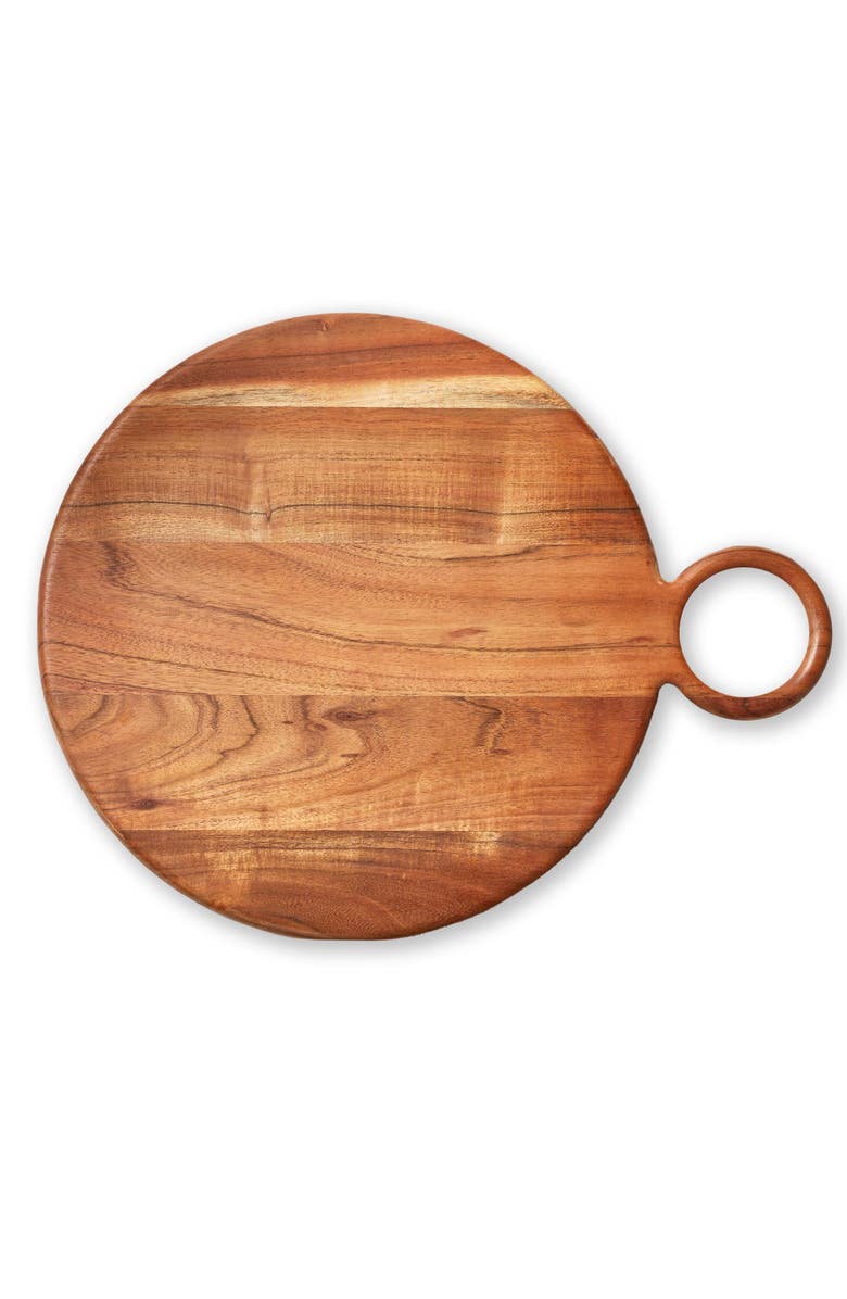 tag Natural Wood Loop Round Serving Tray for Everyday Use, Main, color, Beige