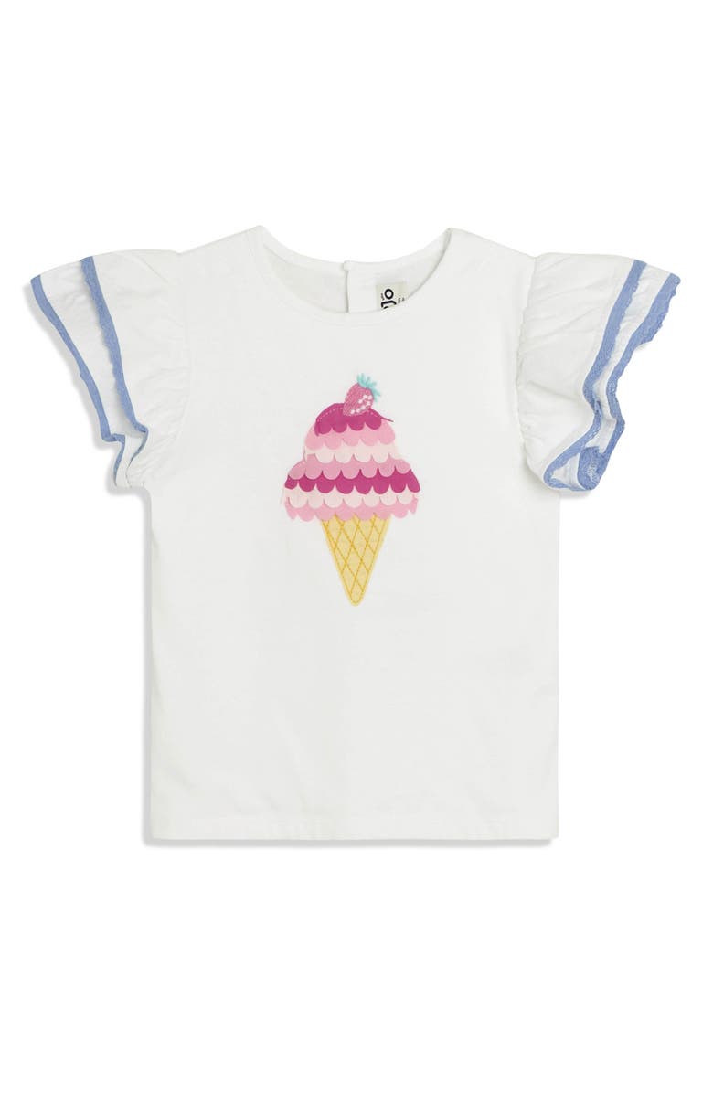 JOJO MAMAN BEBE Ice Cream Appliqué Frill Cotton Top & Skirt Set, Alternate, color, Blue