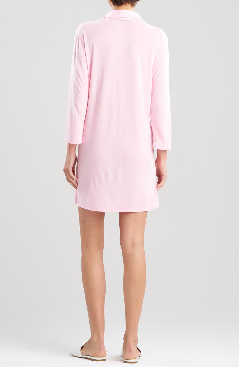 Natori Shangri Embroidered Long Sleeve Sleep Shirt, Alternate, color, Tulip