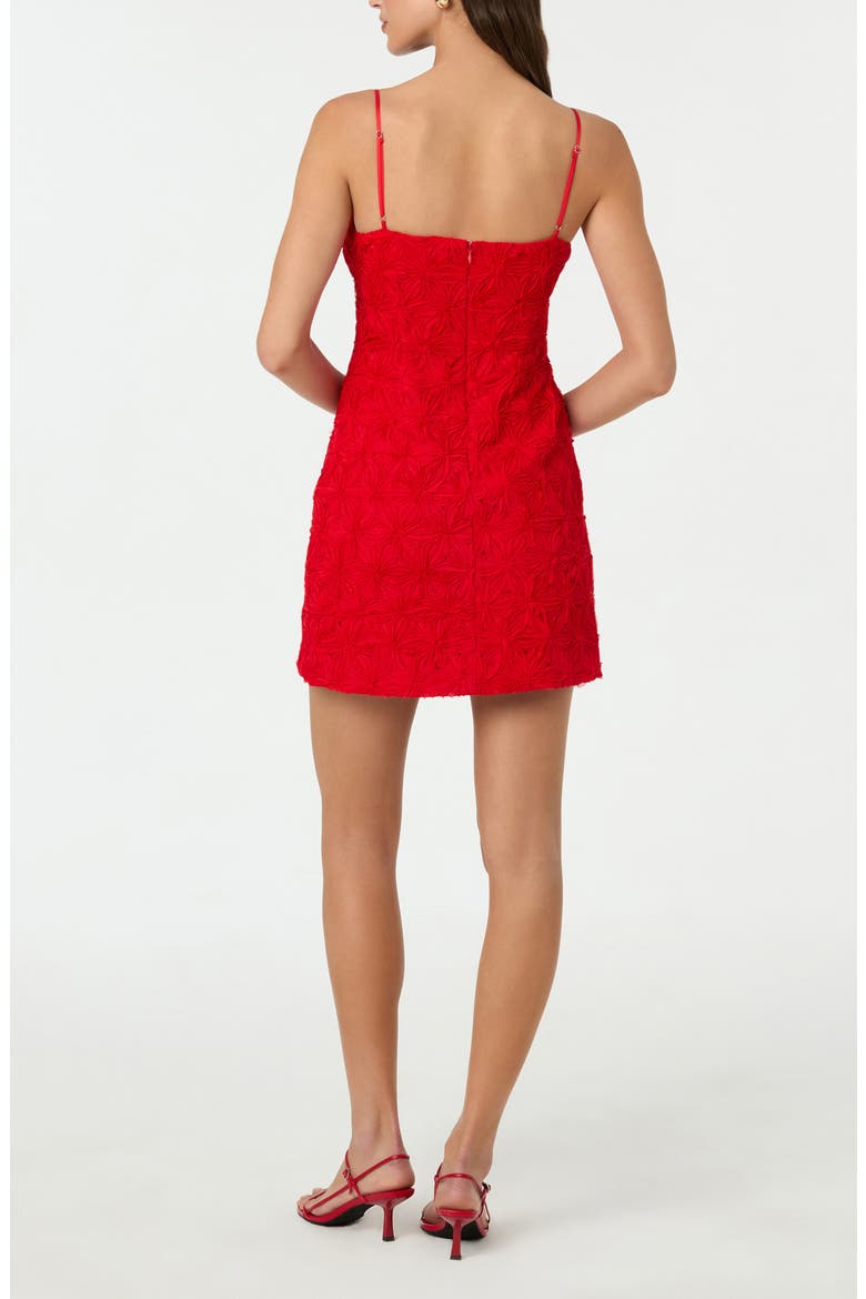 3D Floral Minidress, Alternate, color, RED